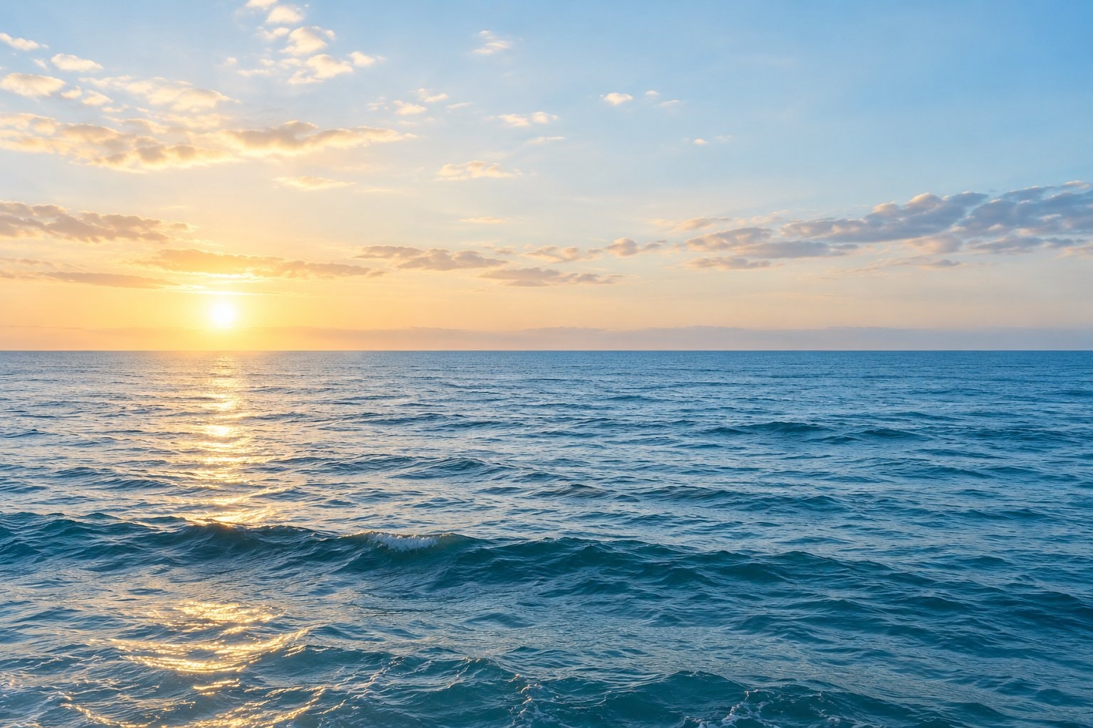 Soft morning light across a quiet ocean horizon
